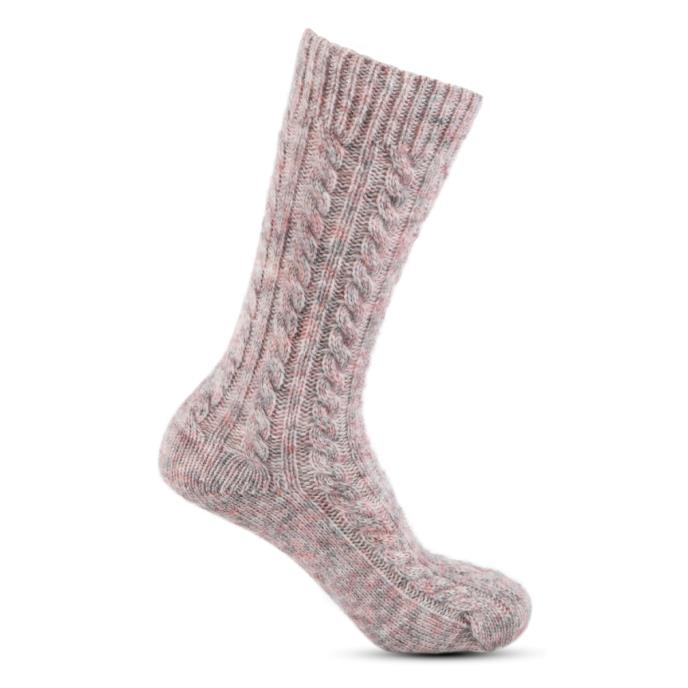 totes® toasties® Ladies Chunky Twist Thermal Wool Blend Boot Socks Pink Extra Image 3